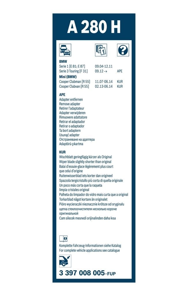 BOSCH 3 397 008 005 Silecek 61627138508 uygun fiyat hızlı kargo