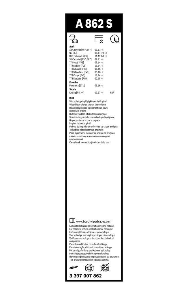 BOSCH 3 397 007 862 Silecek 8U1955425 uygun fiyat hızlı kargo