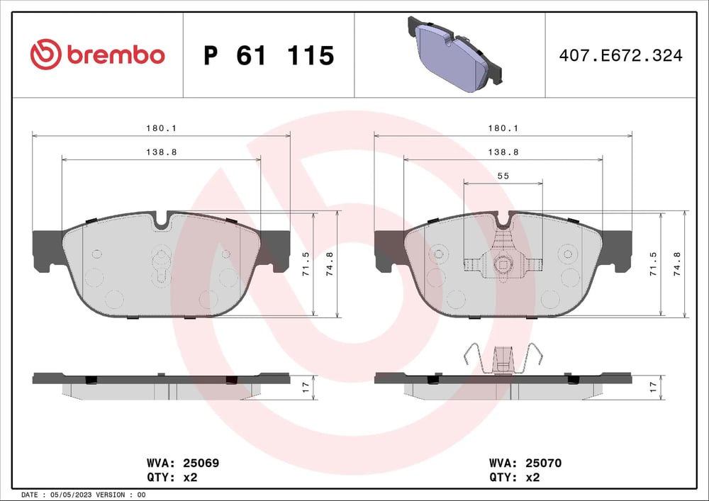 BREMBO P 61 115 Fren Balatası 1610104080 uygun fiyat hızlı kargo