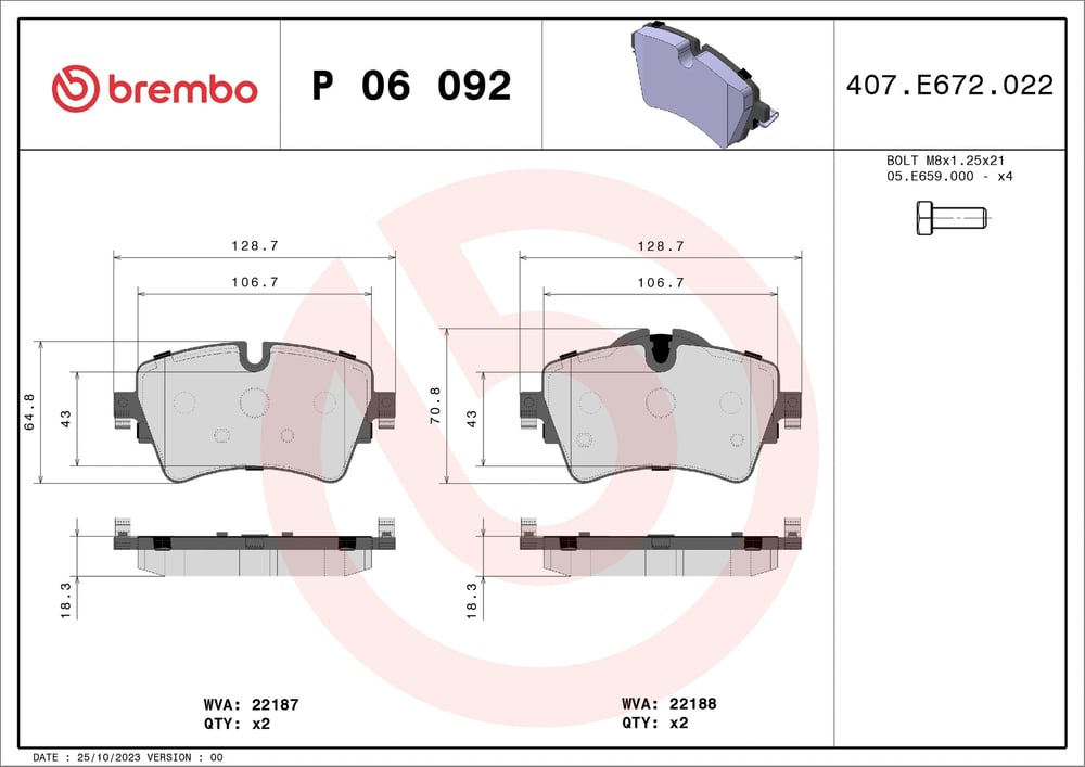 BREMBO P 06 092 Fren Balatası 34106863293 uygun fiyat hızlı kargo