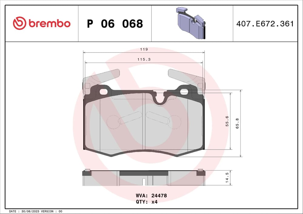 BREMBO P06068 Fren Balatası 34116778719 uygun fiyat hızlı kargo