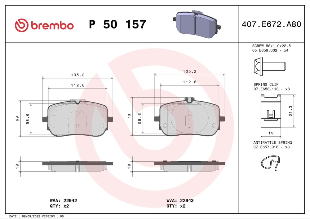 BREMBO P 50 157 Fren Balatası 0004205303 uygun fiyat hızlı kargo