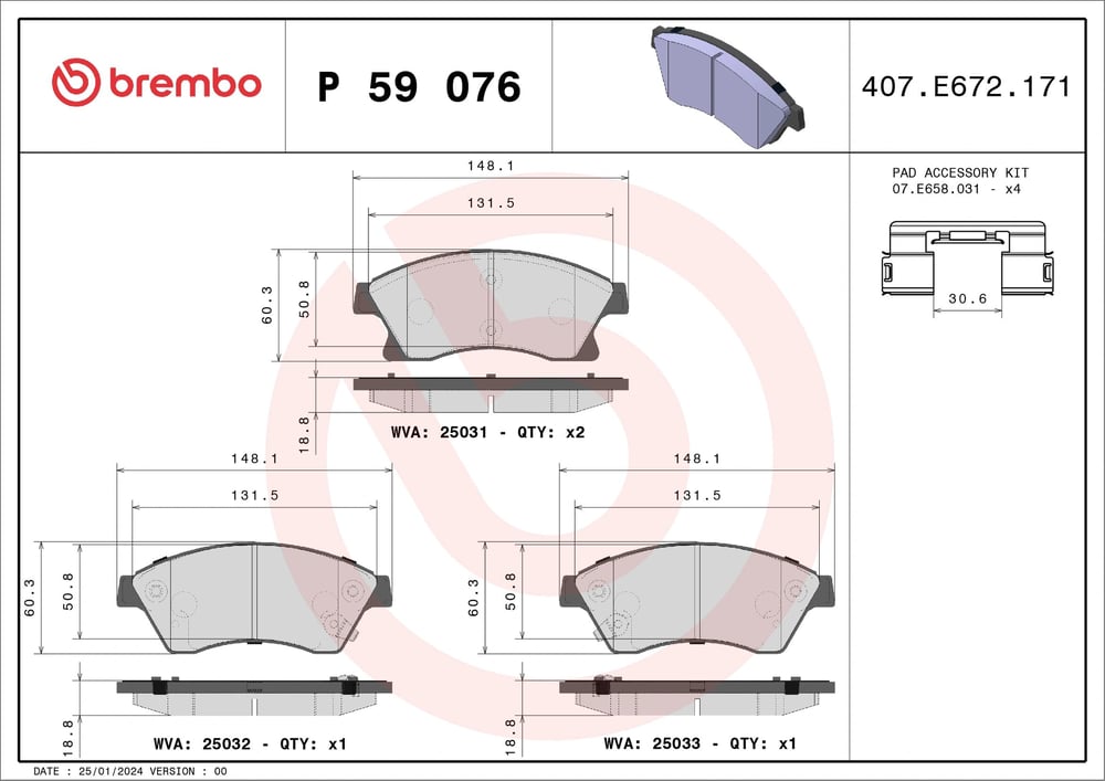 BREMBO P 59 076 Fren Balatası 13301207 uygun fiyat hızlı kargo
