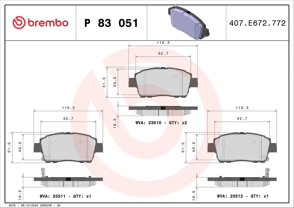 BREMBO P 83 051 Fren Balatası 044650D020 uygun fiyat hızlı kargo