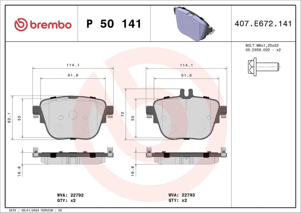 BREMBO P 50 141 Fren Balatası 0004206200 uygun fiyat hızlı kargo