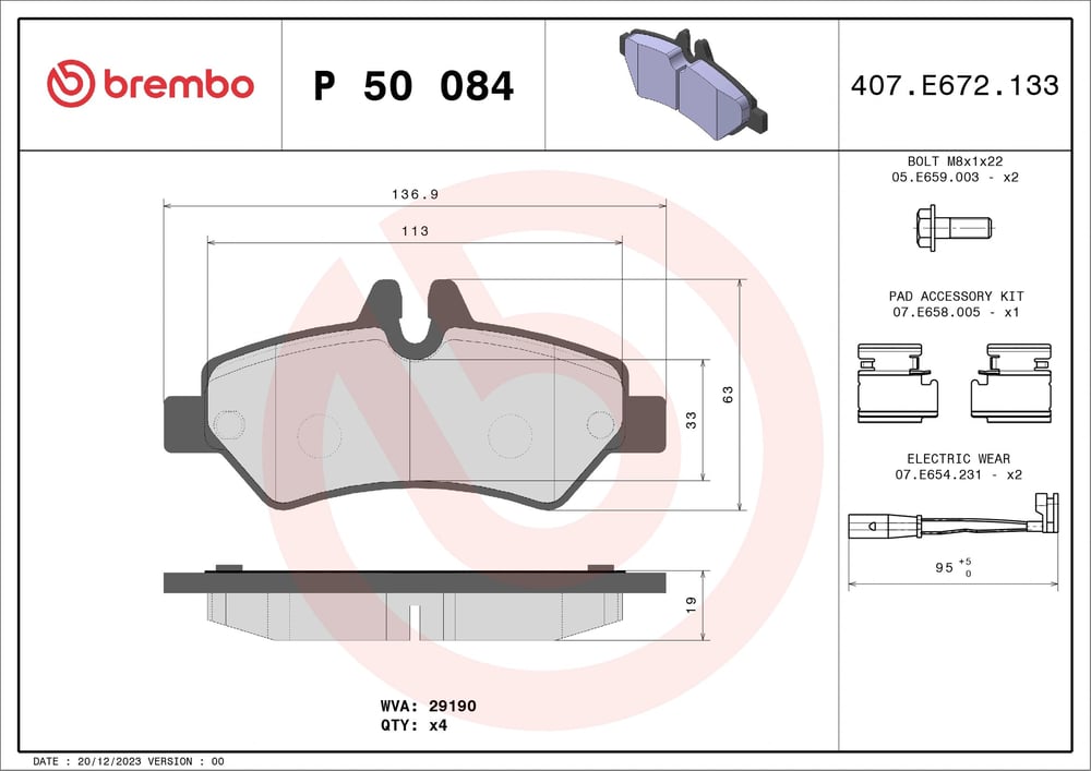 BREMBO P 50 084 Fren Balatası 0044206920 uygun fiyat hızlı kargo