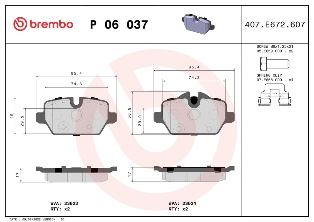 BREMBO P 06 037 Fren Balatası 34121288889 uygun fiyat hızlı kargo