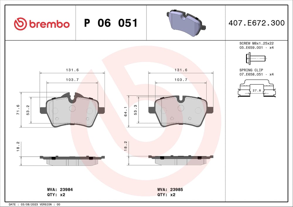 BREMBO P 06 051 Fren Balatası 2167235 uygun fiyat hızlı kargo