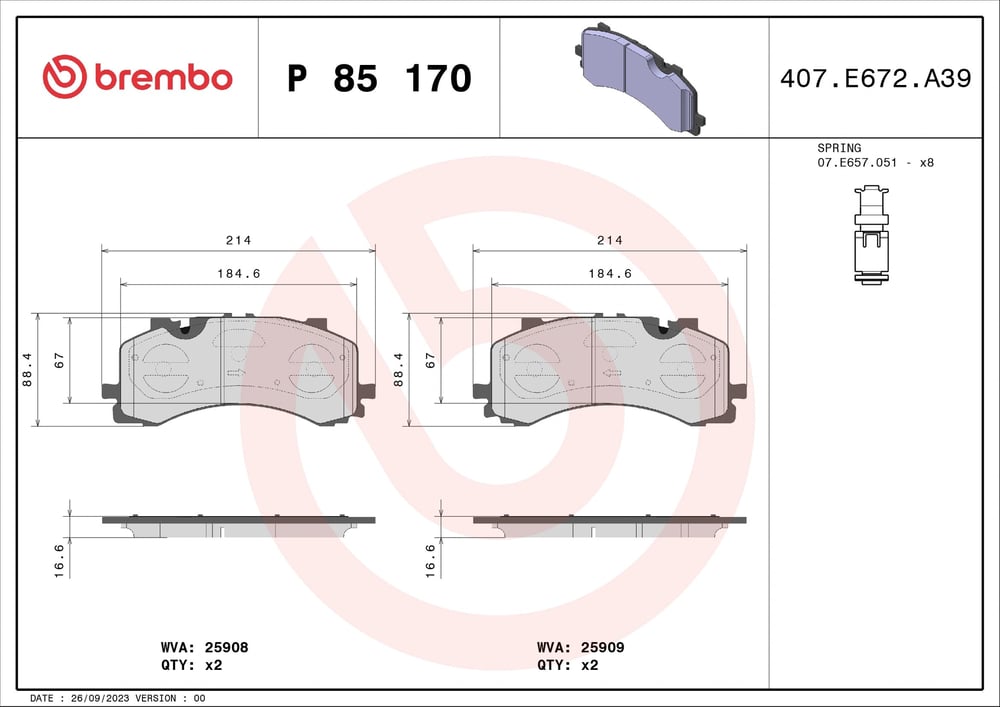 BREMBO P 85 170 Fren Balatası 4M0698151K uygun fiyat hızlı kargo