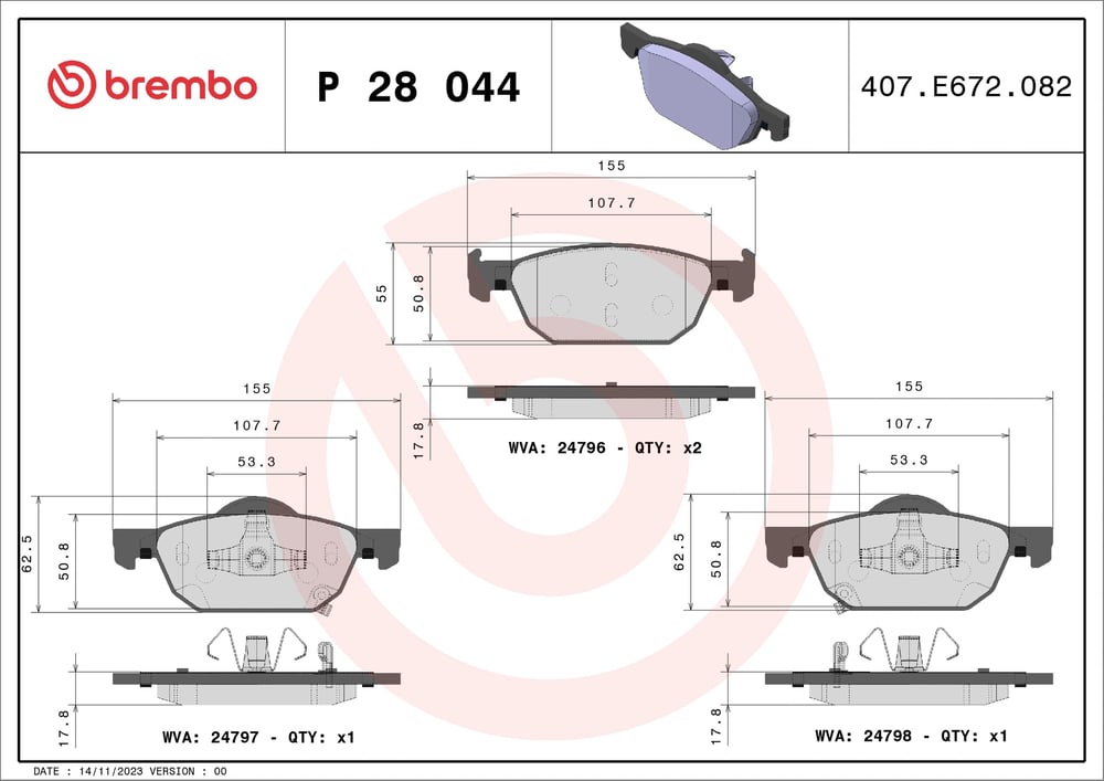 BREMBO P28044 Fren Balatası 45022TL1G00 uygun fiyat hızlı kargo