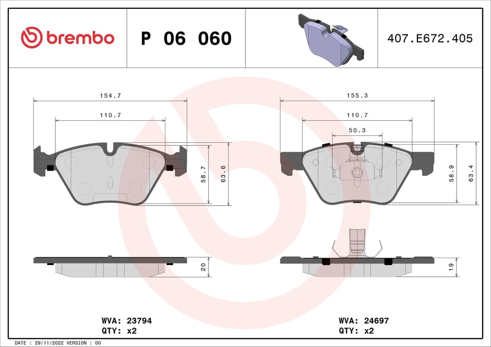 BREMBO P 06 060 Fren Balatası 34112449269 uygun fiyat hızlı kargo