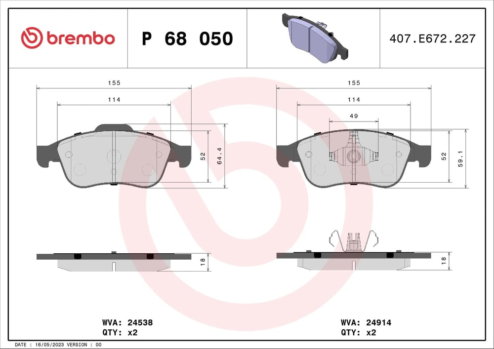 BREMBO P 68 050 Fren Balatası 410300379R uygun fiyat hızlı kargo