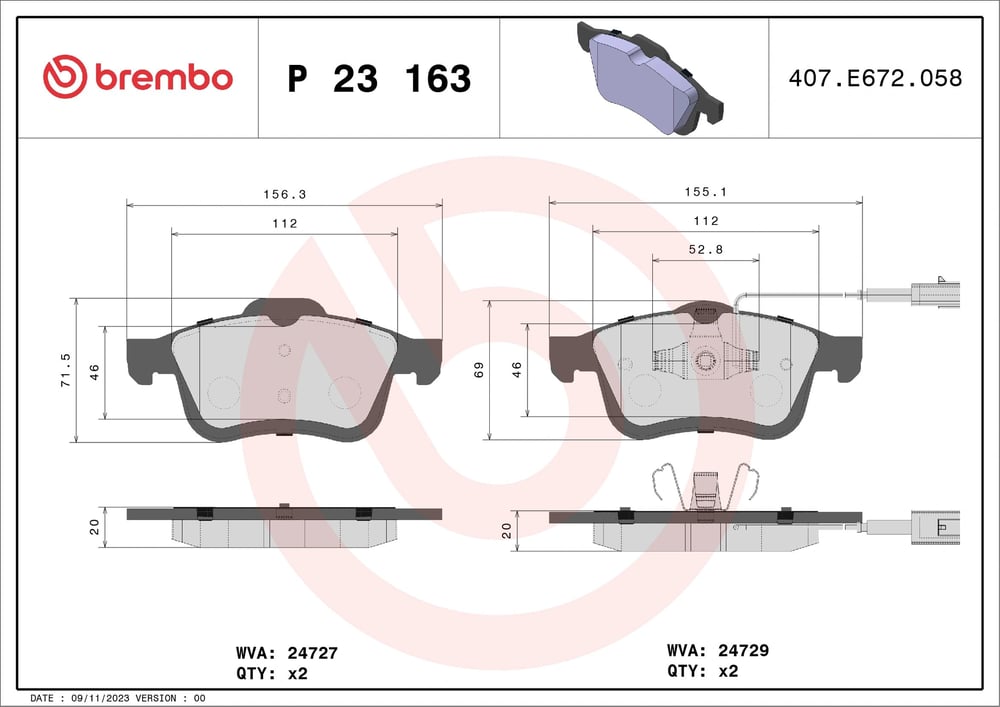 BREMBO P 23 163 Fren Balatası 1605293 uygun fiyat hızlı kargo
