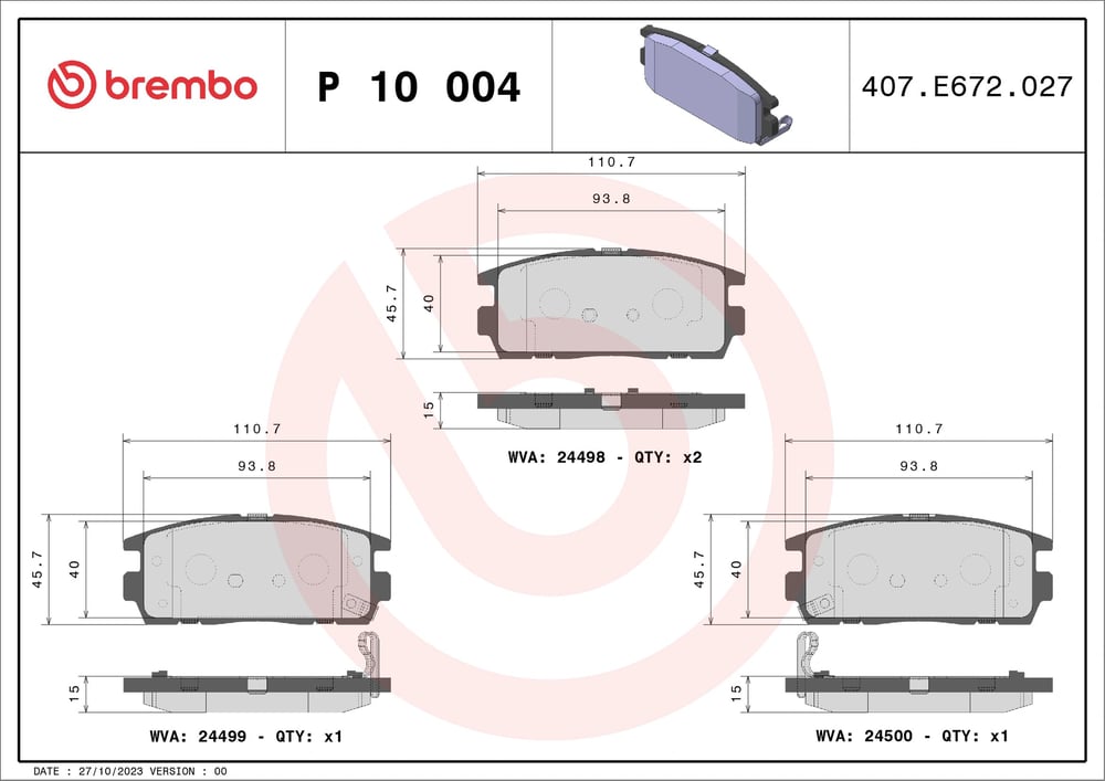 BREMBO P 10 004 Fren Balatası 1605123 uygun fiyat hızlı kargo