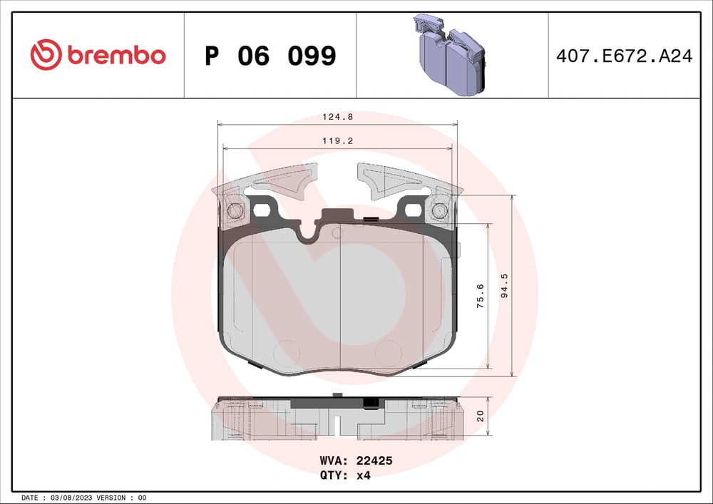 BREMBO P06099 Fren Balatası 04465WAA01 uygun fiyat hızlı kargo