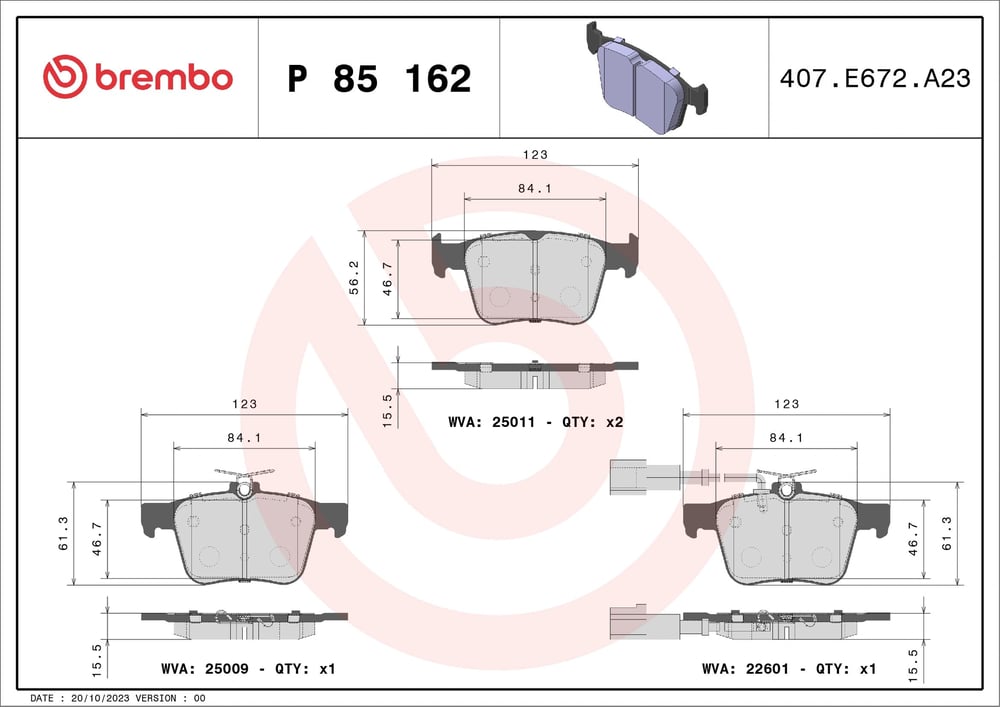 BREMBO P 85 162 Fren Balatası 8V0698451C uygun fiyat hızlı kargo