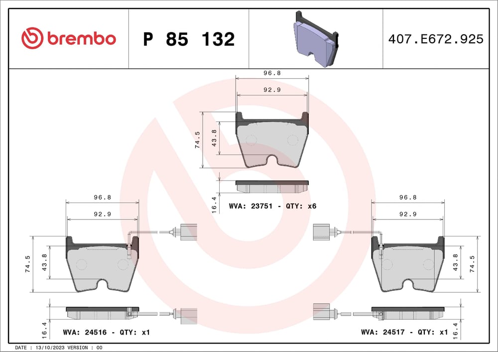 BREMBO P 85 132 Fren Balatası 8E0698151Q uygun fiyat hızlı kargo