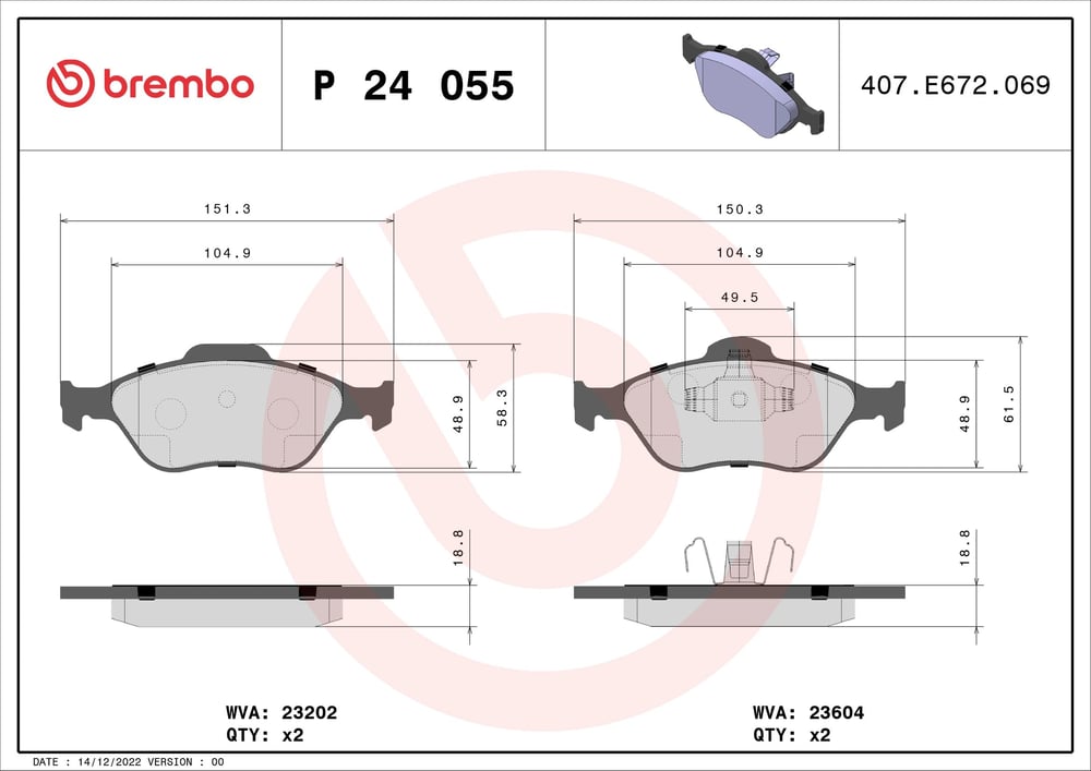 BREMBO P 24 055 Fren Balatası 1101462 uygun fiyat hızlı kargo