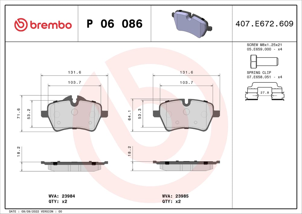 BREMBO P06086 Fren Balatası 2444444 uygun fiyat hızlı kargo