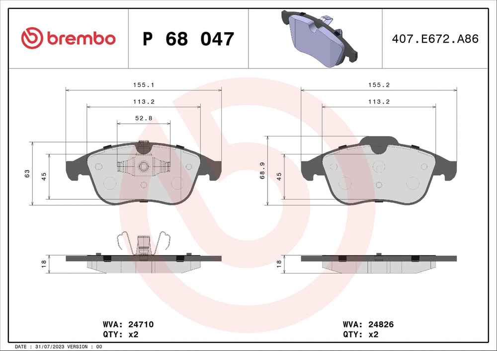 BREMBO P68047 Fren Balatası 410600011R uygun fiyat hızlı kargo