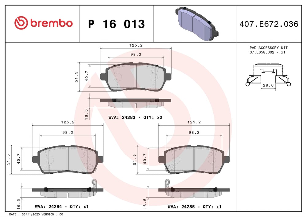 BREMBO P 16 013 Fren Balatası 04465B1120 uygun fiyat hızlı kargo