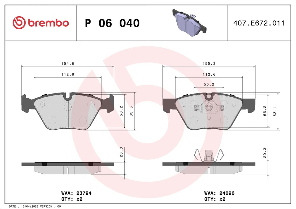 BREMBO P06040X Fren Balatası 34112288856 uygun fiyat hızlı kargo