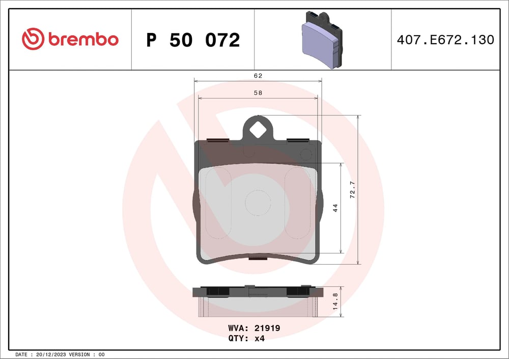 BREMBO P 50 072 Fren Balatası 0004207904 uygun fiyat hızlı kargo