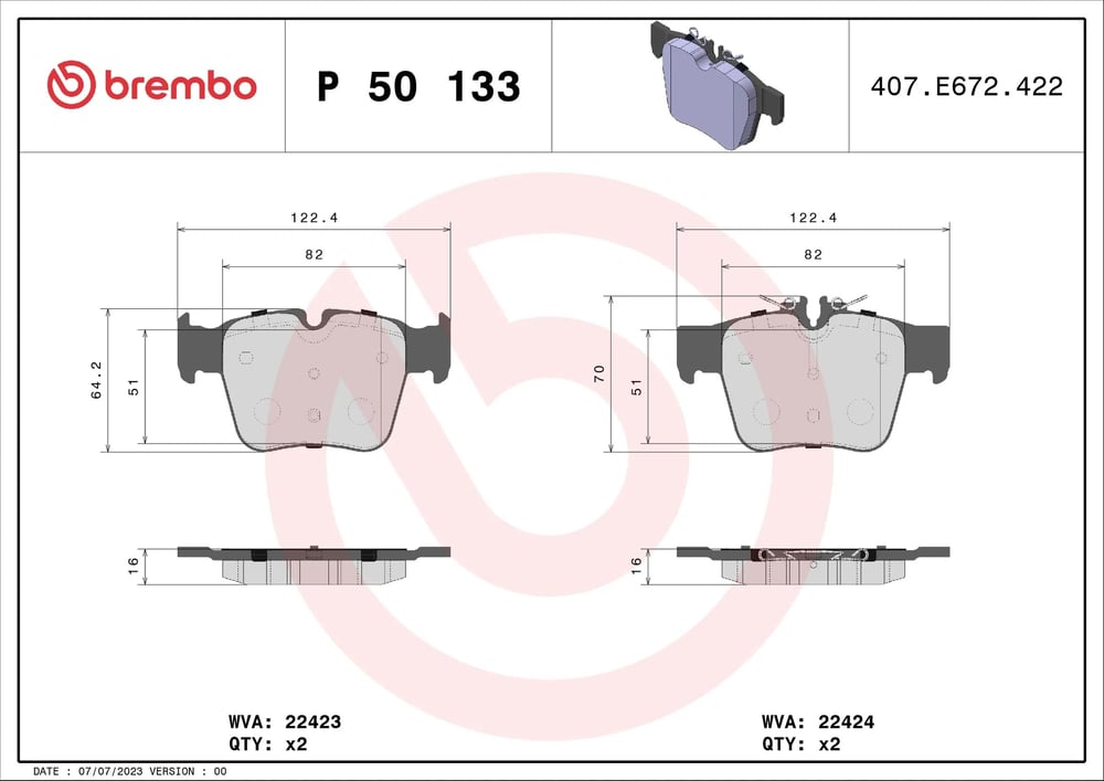 BREMBO P 50 133 Fren Balatası 0004205200 uygun fiyat hızlı kargo