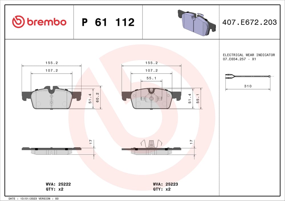 BREMBO P61112 Fren Balatası 1610100580 uygun fiyat hızlı kargo