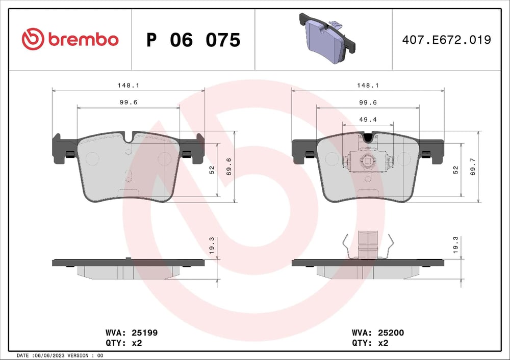 BREMBO P 06 075 Fren Balatası 34106799801 uygun fiyat hızlı kargo
