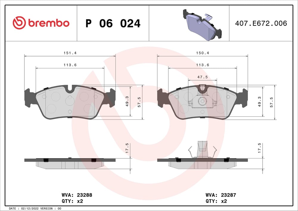 BREMBO P06024 Fren Balatası 34111160356 uygun fiyat hızlı kargo