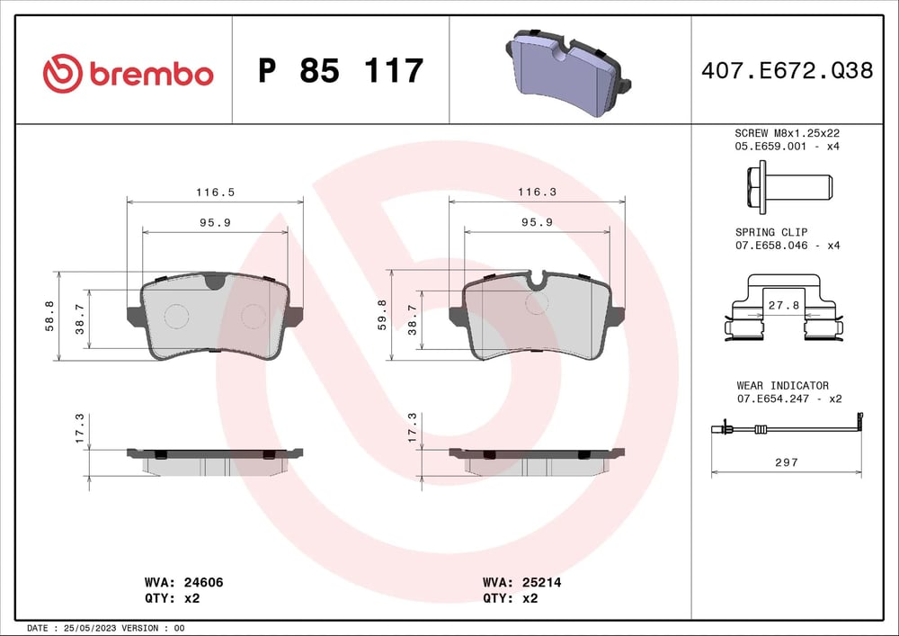 BREMBO P 85 117 Fren Balatası 4H0698451A uygun fiyat hızlı kargo