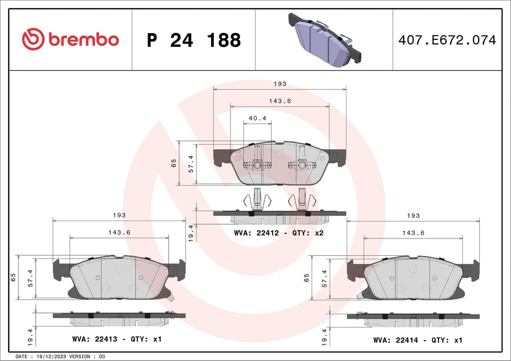 BREMBO P 24 188 Fren Balatası 1884555 uygun fiyat hızlı kargo