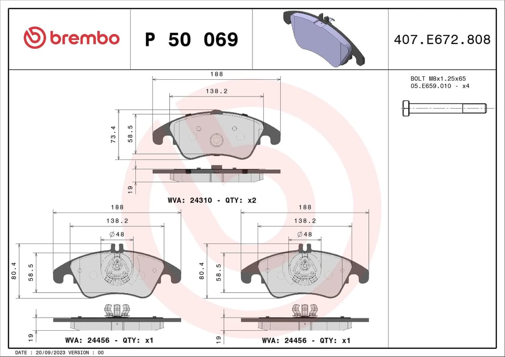 BREMBO P 50 069 Fren Balatası 0004200105 uygun fiyat hızlı kargo