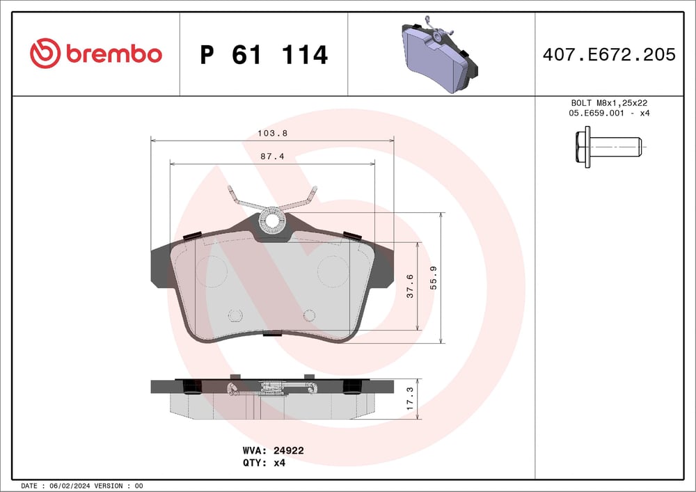 BREMBO P61114 Fren Balatası 1608520680 uygun fiyat hızlı kargo