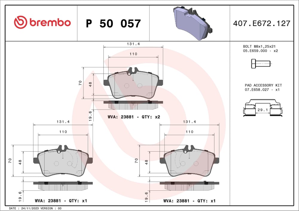 BREMBO P 50 057 Fren Balatası 1694200120 uygun fiyat hızlı kargo