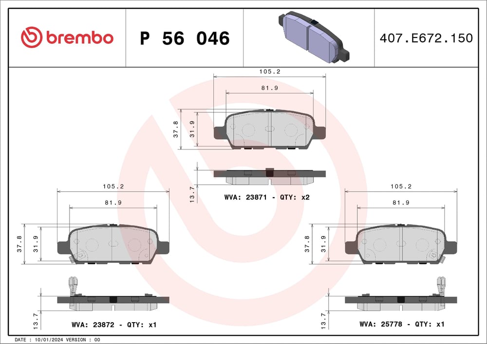 BREMBO P 56 046 Fren Balatası 040604BA0B uygun fiyat hızlı kargo