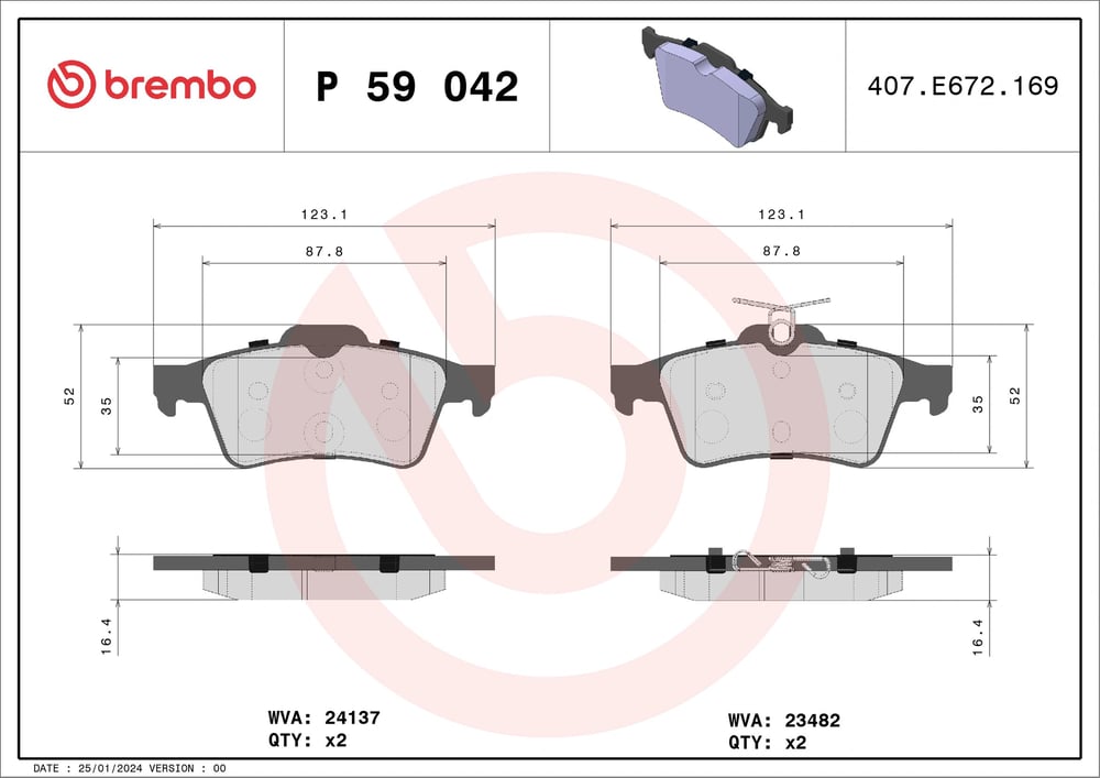 BREMBO P59042 Fren Balatası 1233679 uygun fiyat hızlı kargo