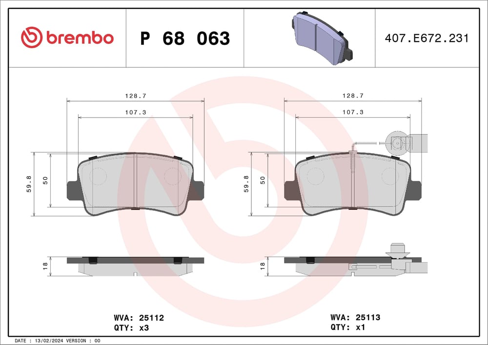 BREMBO P 68 063 Fren Balatası 4406000Q0H uygun fiyat hızlı kargo