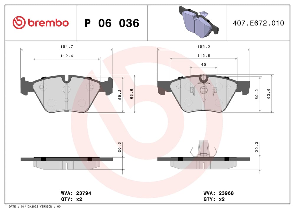 BREMBO P 06 036 Fren Balatası 34116771868 uygun fiyat hızlı kargo