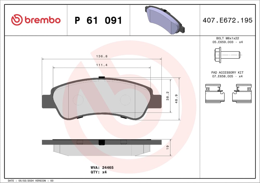 BREMBO P61091 Fren Balatası 1611140880 uygun fiyat hızlı kargo