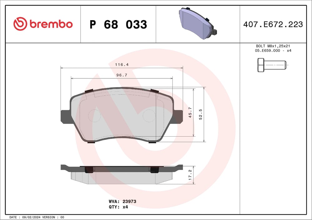 BREMBO P 68 033X Fren Balatası 4106000Q0K uygun fiyat hızlı kargo