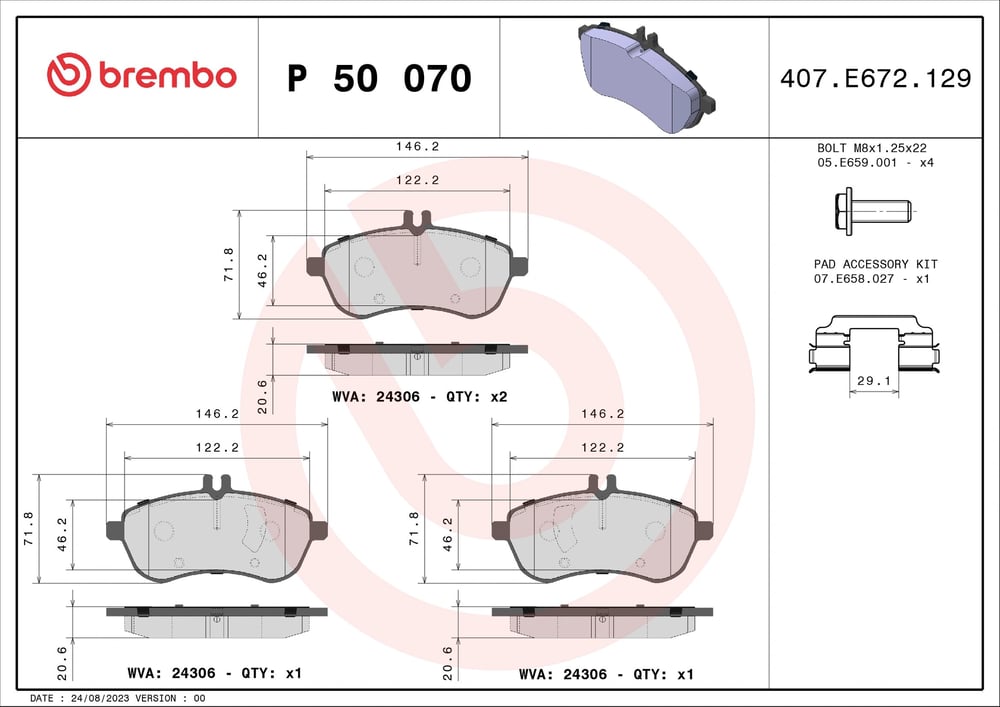 BREMBO P 50 070 Fren Balatası 0004208504 uygun fiyat hızlı kargo