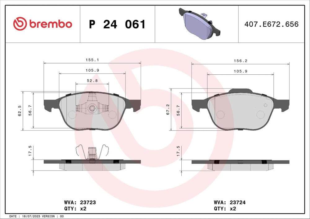 BREMBO P 24 061 Fren Balatası 1223682 uygun fiyat hızlı kargo