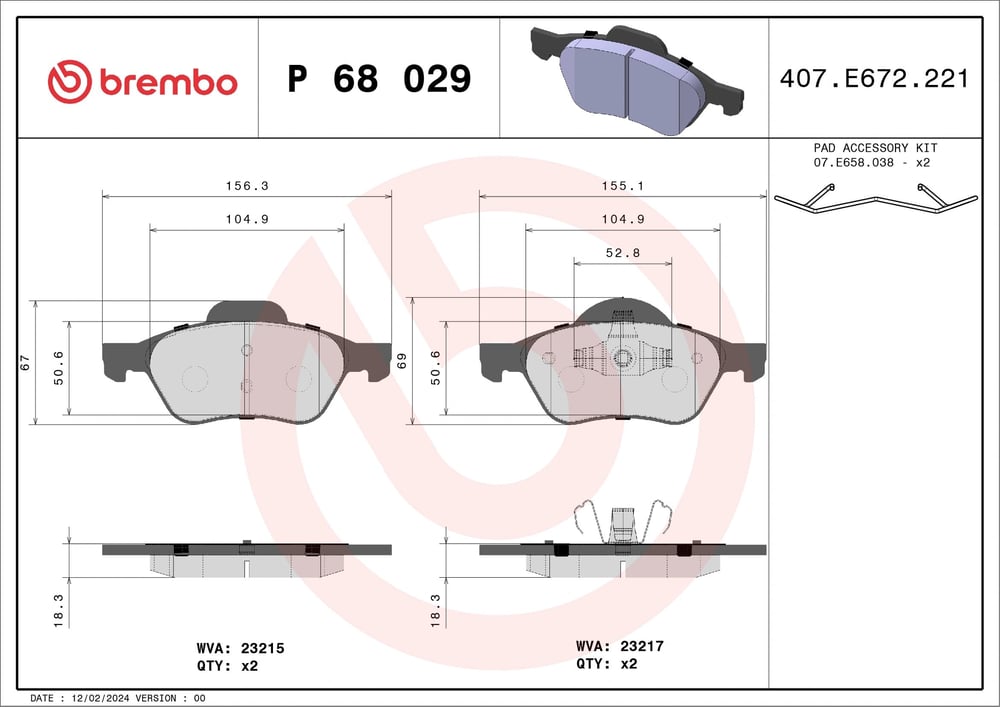 BREMBO P 68 029 Fren Balatası 410600012R uygun fiyat hızlı kargo