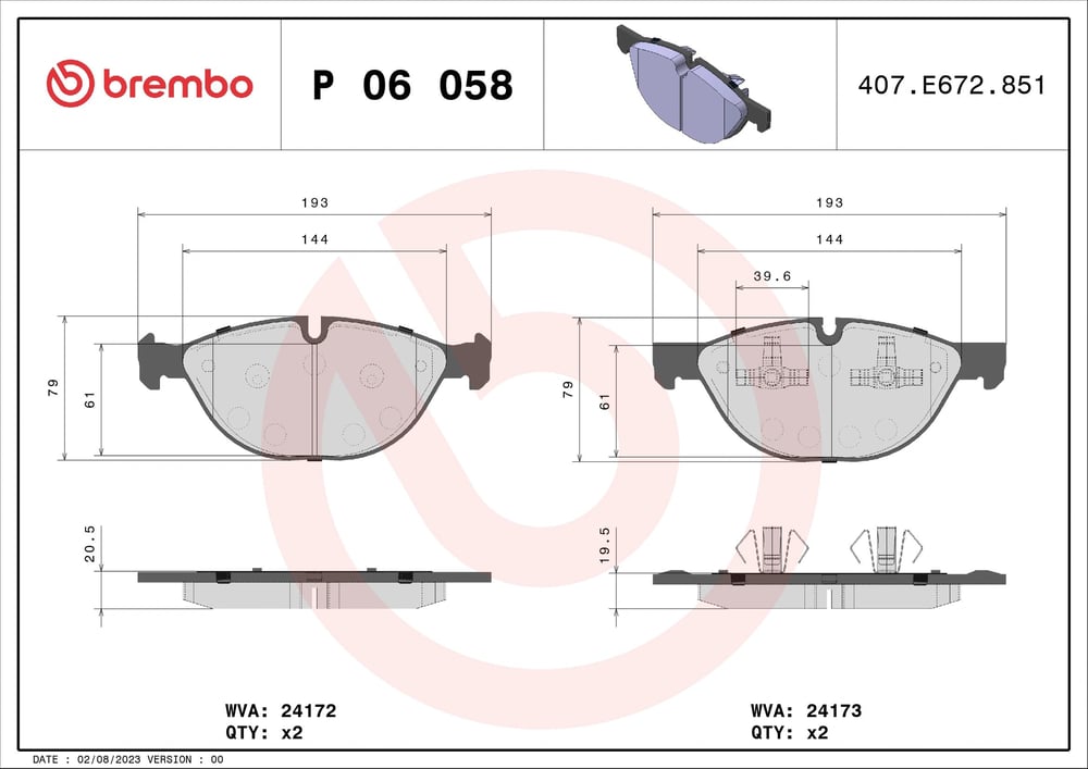 BREMBO P 06 058 Fren Balatası 34112413048 uygun fiyat hızlı kargo