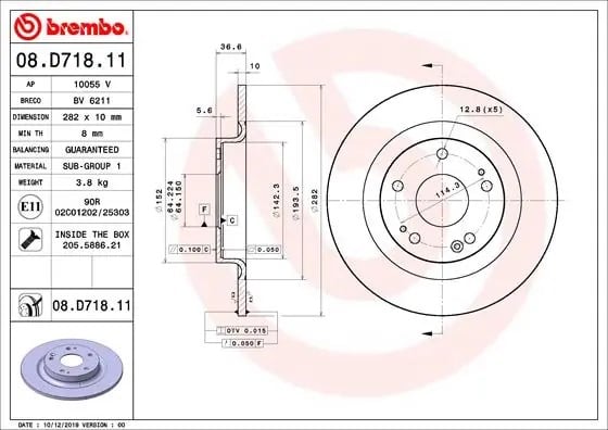 BREMBO 08D71811 Fren Diski 42510TGNG00 uygun fiyat hızlı kargo