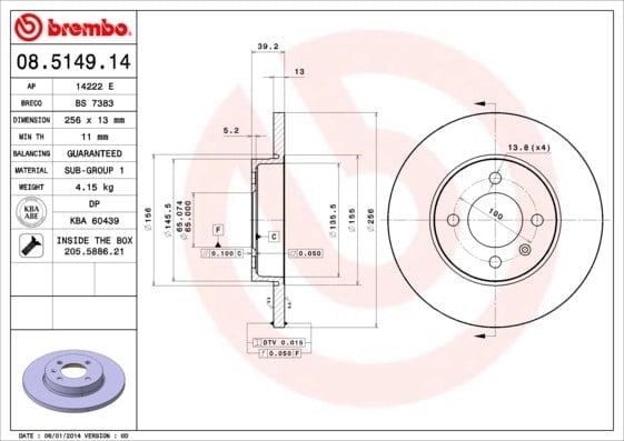 BREMBO 08514914 Fren Diski 357615301 uygun fiyat hızlı kargo