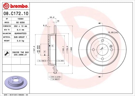 BREMBO 08 C172 10 Fren Diski 584110U300 uygun fiyat hızlı kargo