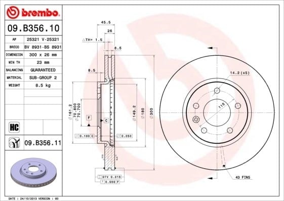 BREMBO 09 B356 11 Fren Diski 13502051 uygun fiyat hızlı kargo